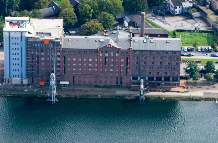 Küppersmühle Luftaufnahme